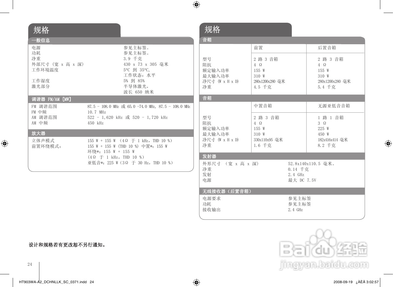 LG HT903WA家庭影院使用说明书:[2]