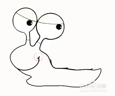 彩色大眼睛蜗牛的简笔画