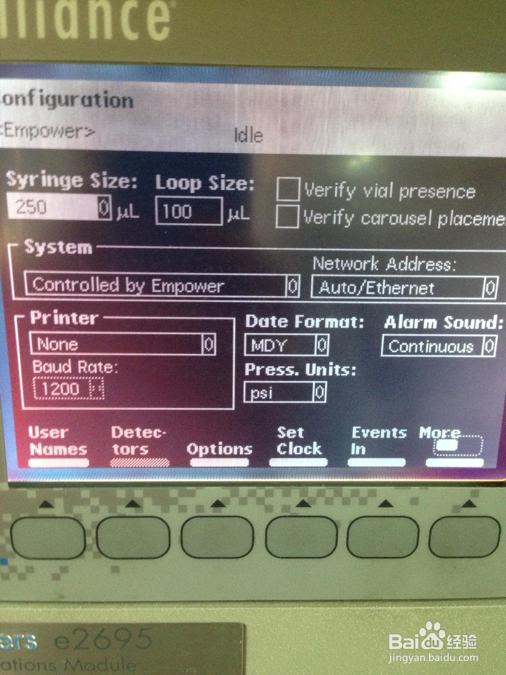 waters e2695监测器按钮灰色的解决方法