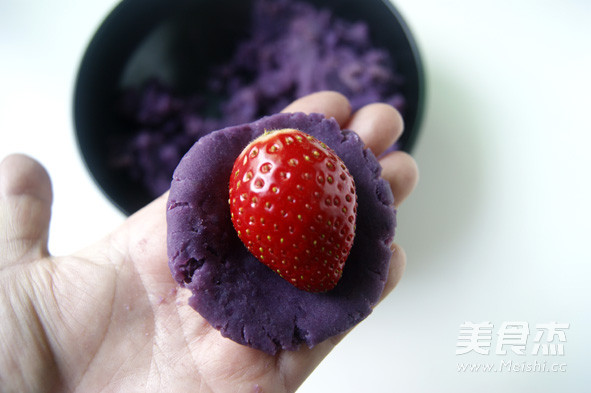 低脂健康小甜点【紫薯草莓大福】