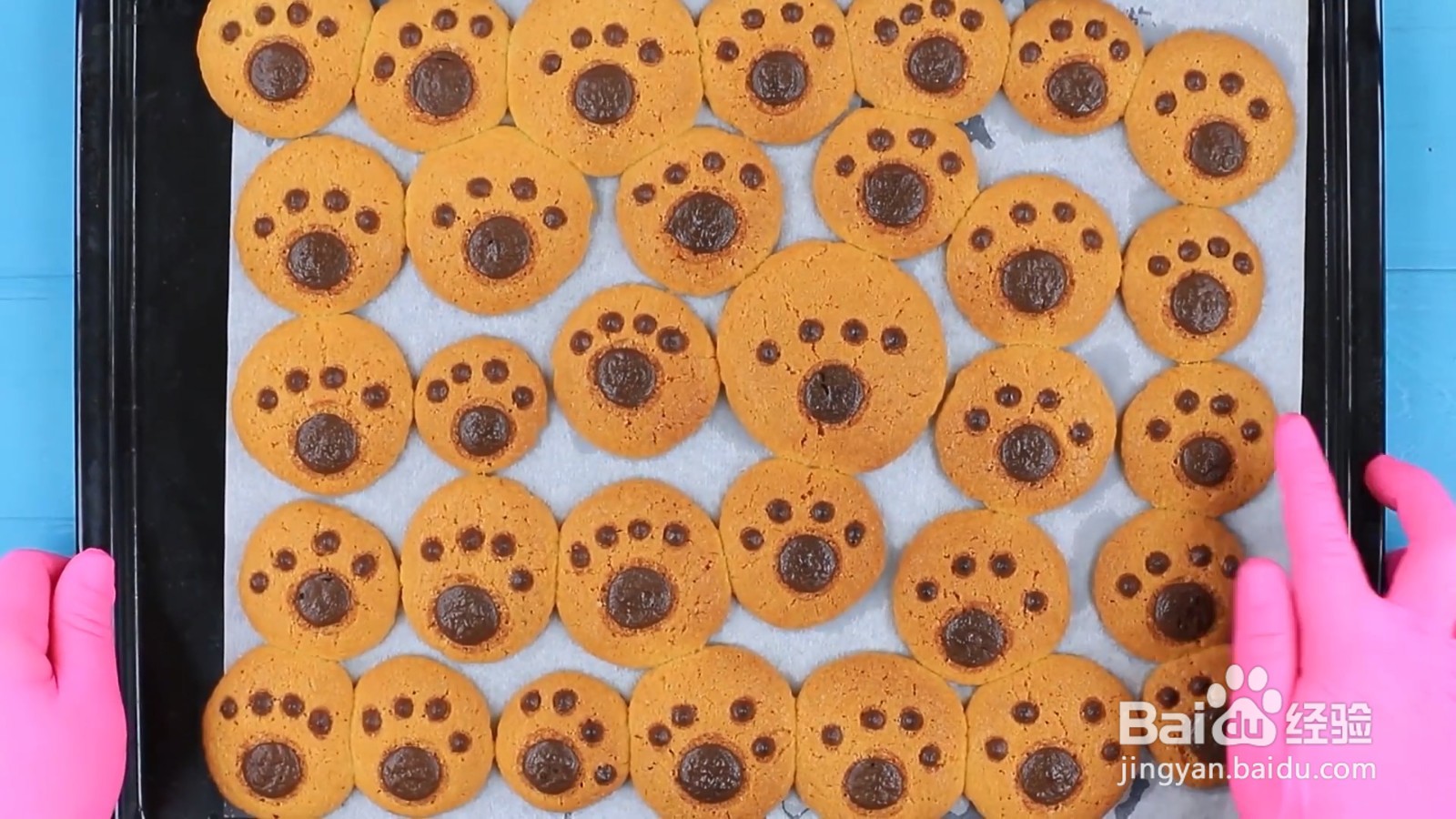 怎么用做可爱的熊掌饼干？