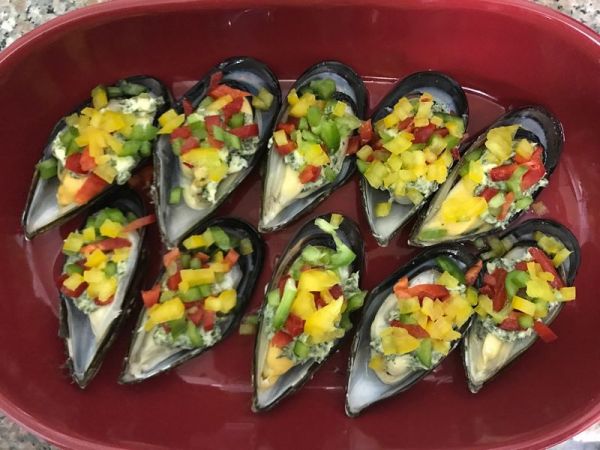 翡翠贻贝烤奶酪