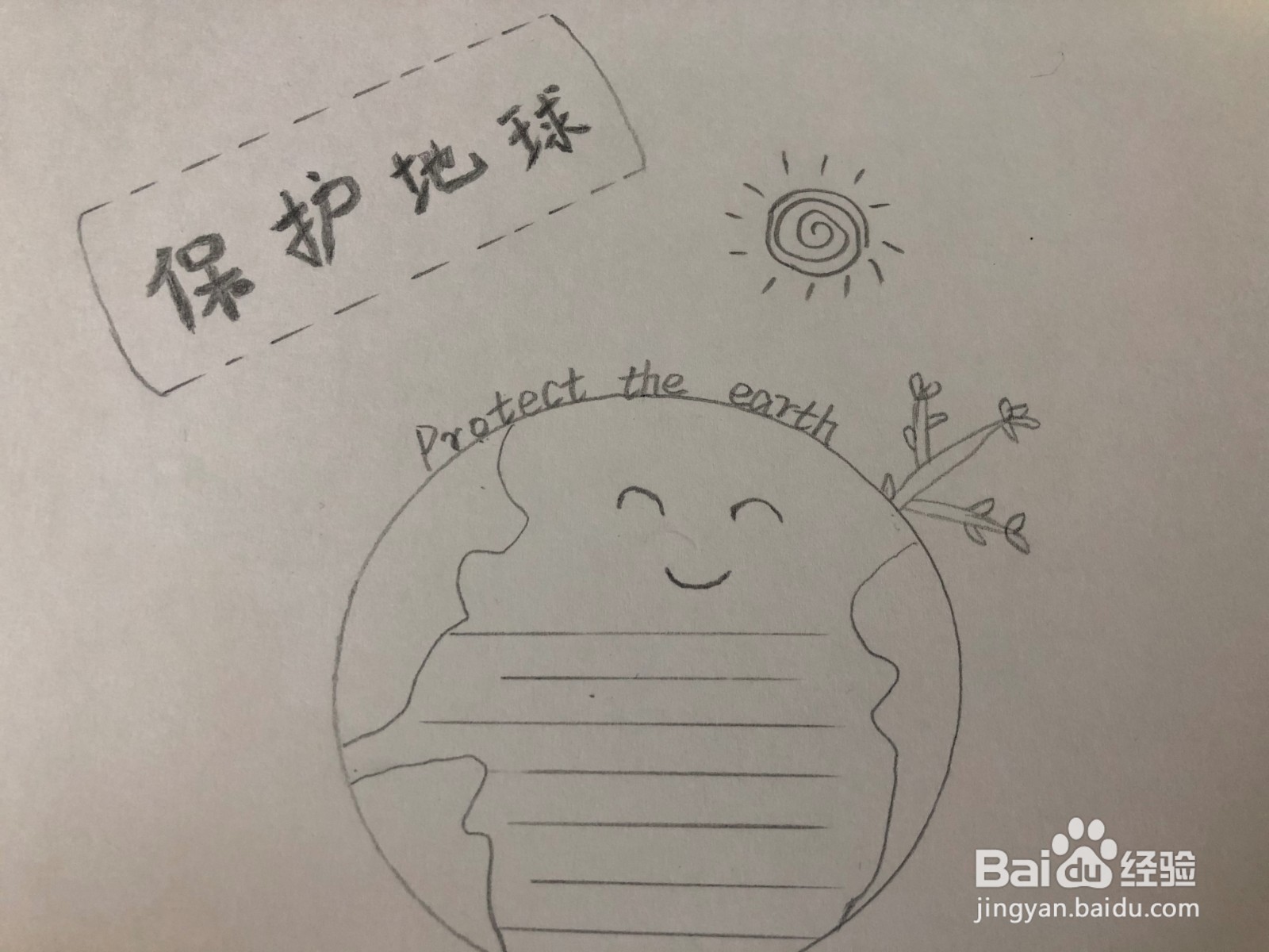 简单好画的爱护地球 倡导绿色手抄报