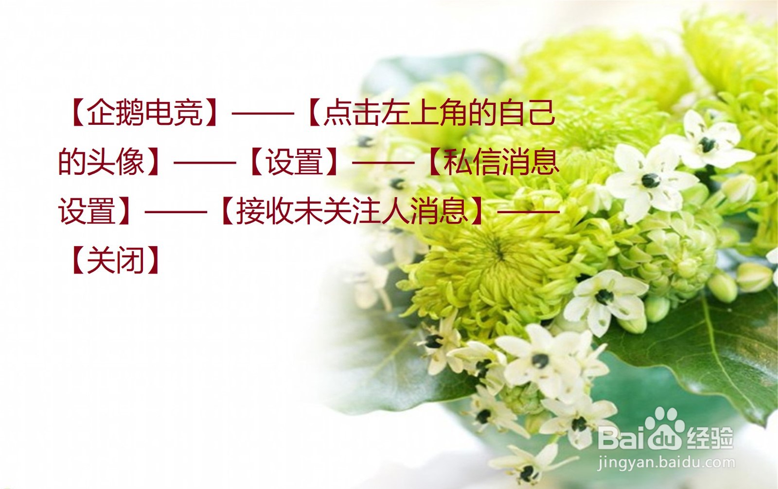 企鹅电竞怎么关闭接收未关注人消息？