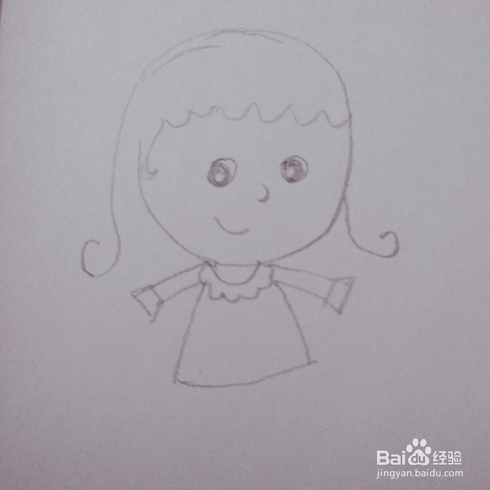 简笔画62：卡通可爱女孩