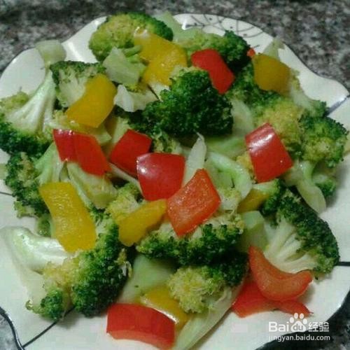 彩椒清炒菜花西兰花