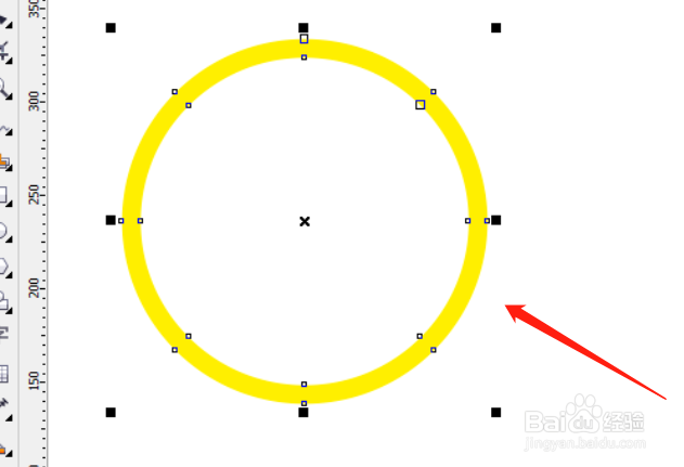 CDR如何把一个条形图形做成圆环？