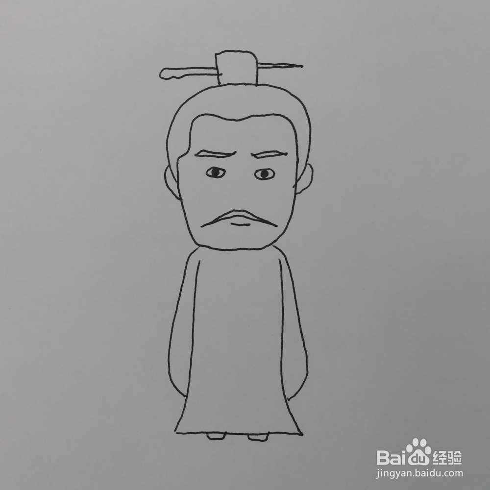 三国之孙权铅笔画/简笔画绘画方法