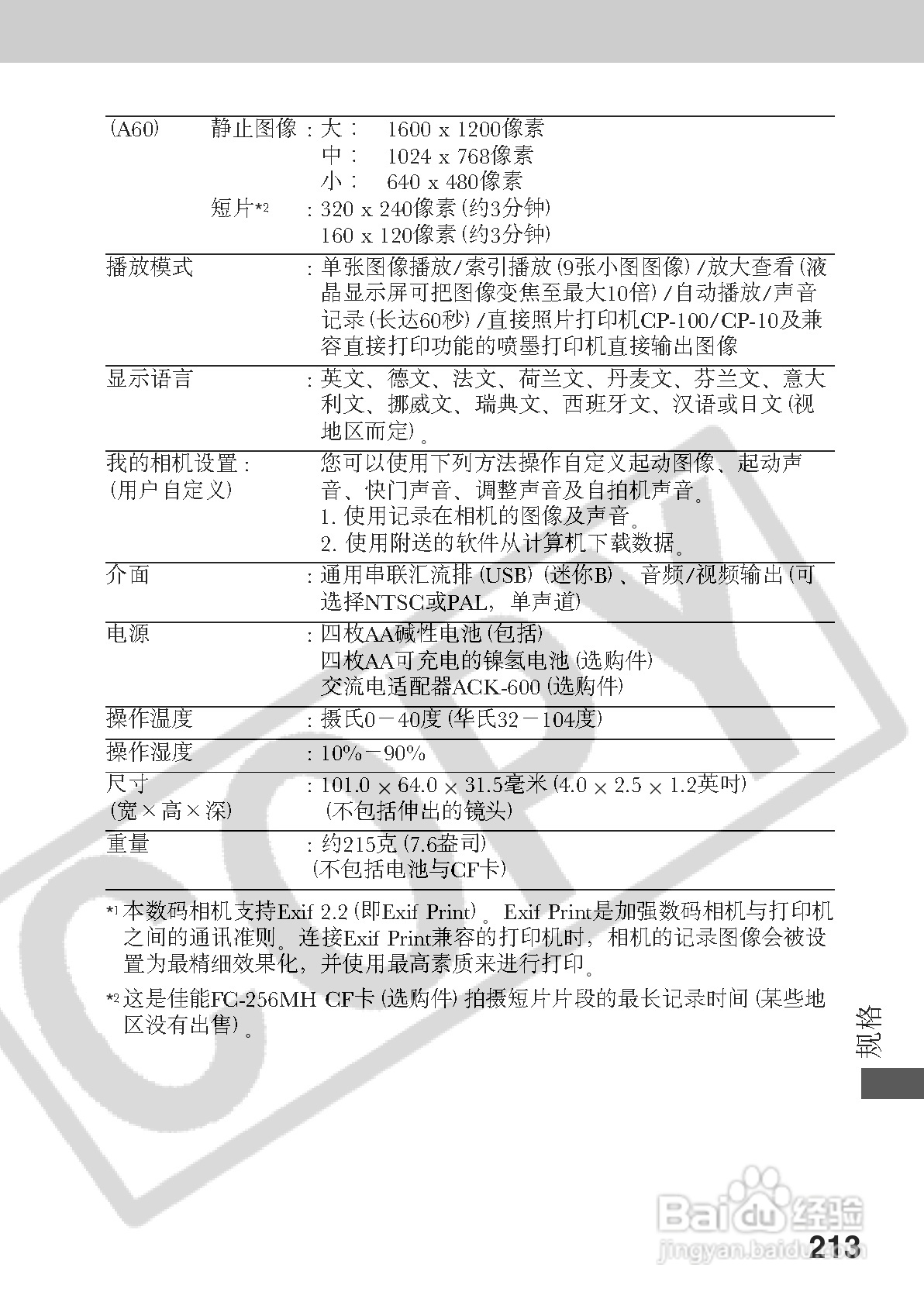 佳能PowerShot A70数码相机使用说明书:[22]