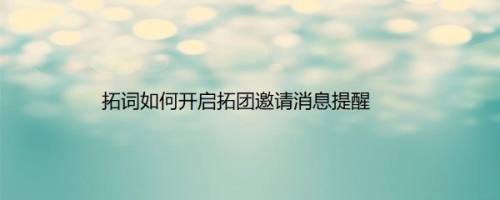 拓词如何开启拓团邀请消息提醒