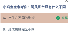 飓风和台风有什么不同?蚂蚁庄园答案