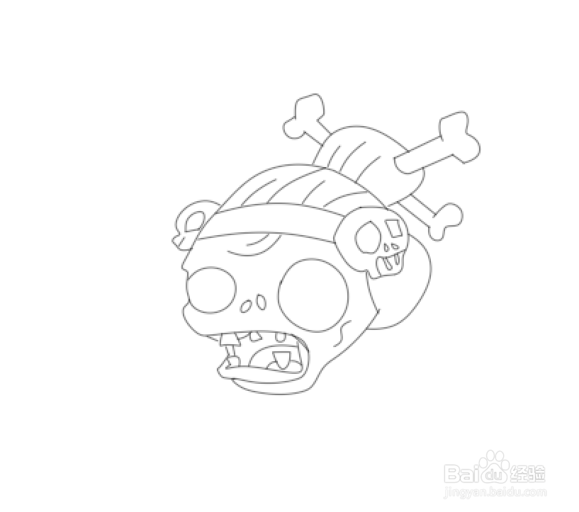 简笔画--植物大战僵尸之白骨精僵尸的画法
