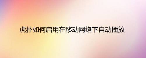 虎扑如何启用在移动网络下自动播放