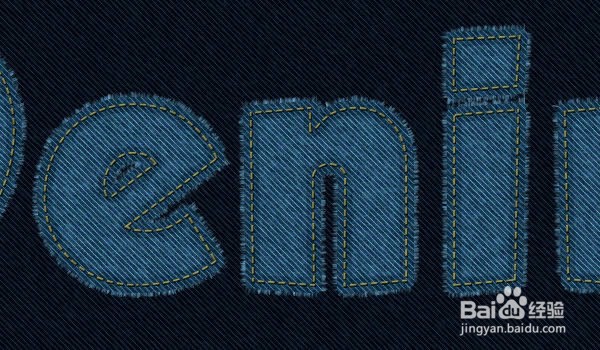 如何在Photoshop中制作缝合牛仔布文字效果
