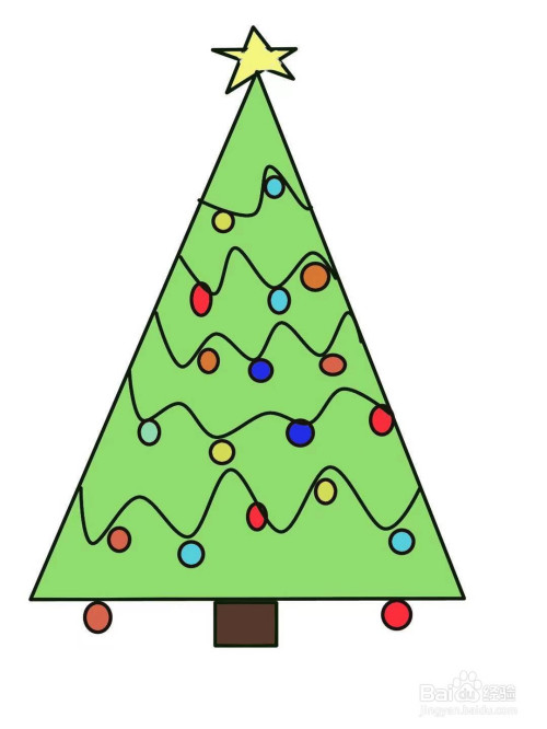 画出圣诞树上的装饰彩灯