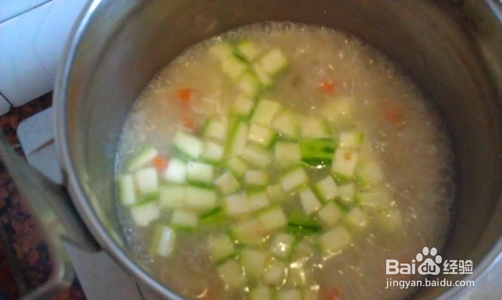 蟹粉丝瓜粥--鲜美啊