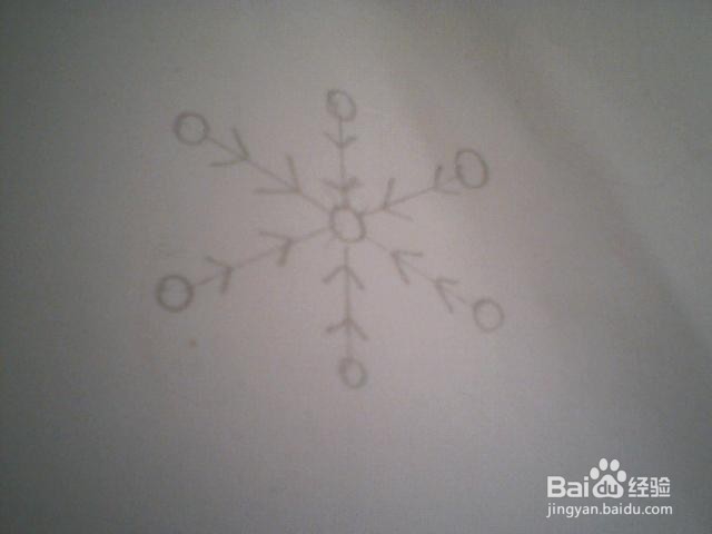 简笔画雪花这样画