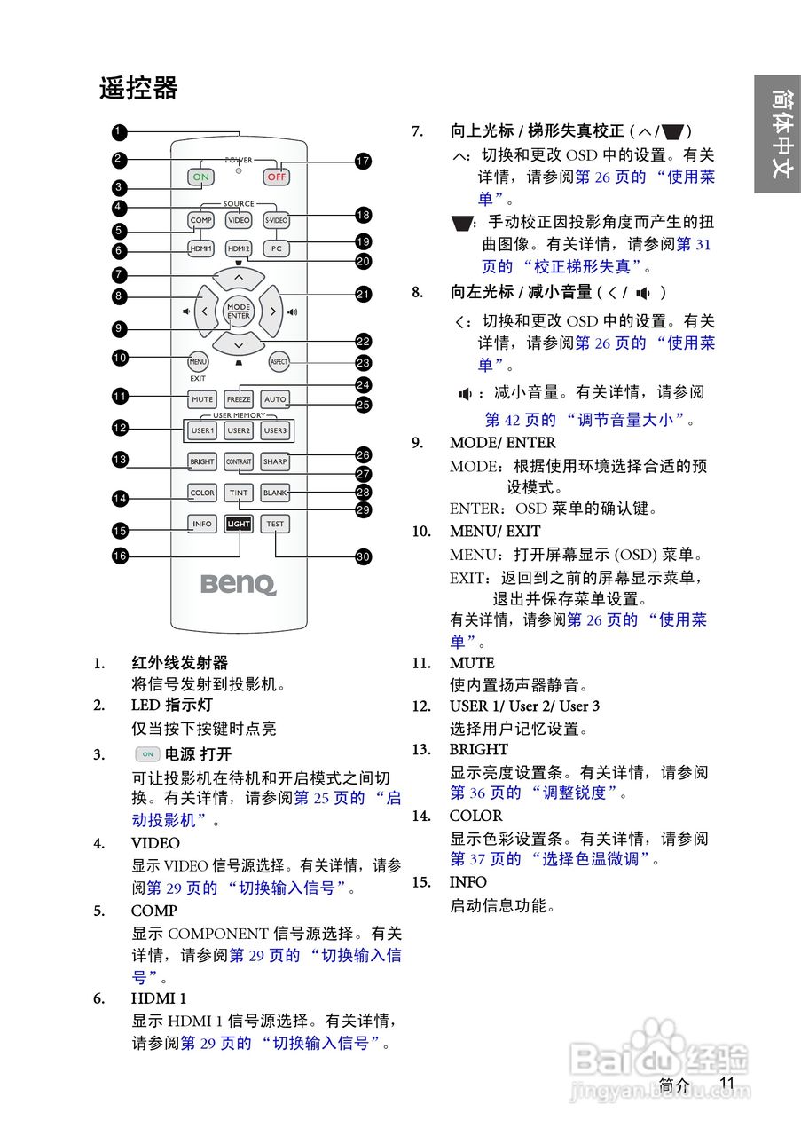 明基W1060投影机使用说明书:[2]