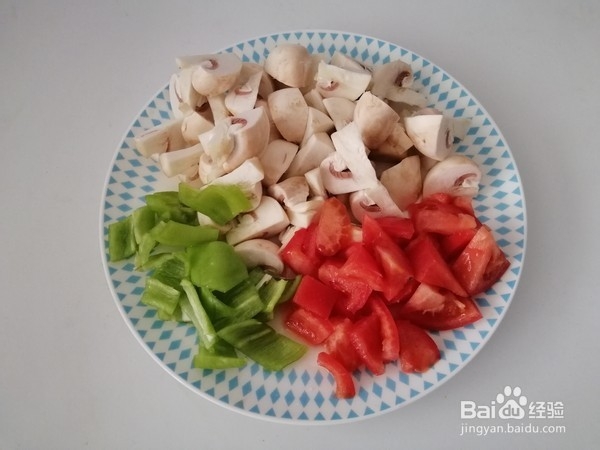 番茄口蘑炒辣椒