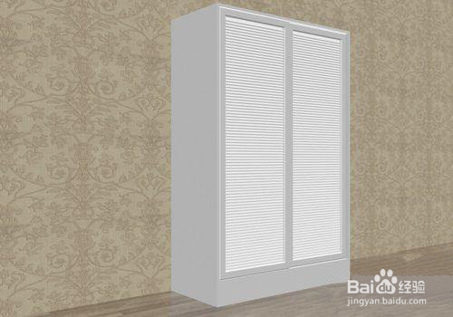 Max怎么制作白色的百叶推拉门衣柜的模型并渲染