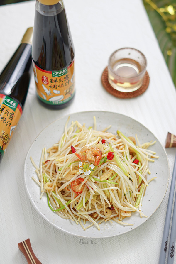 海米芹菜炒豆芽