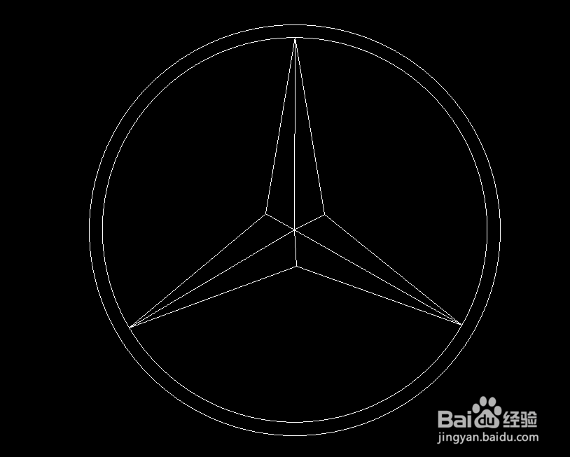 奔驰标怎么一笔画完