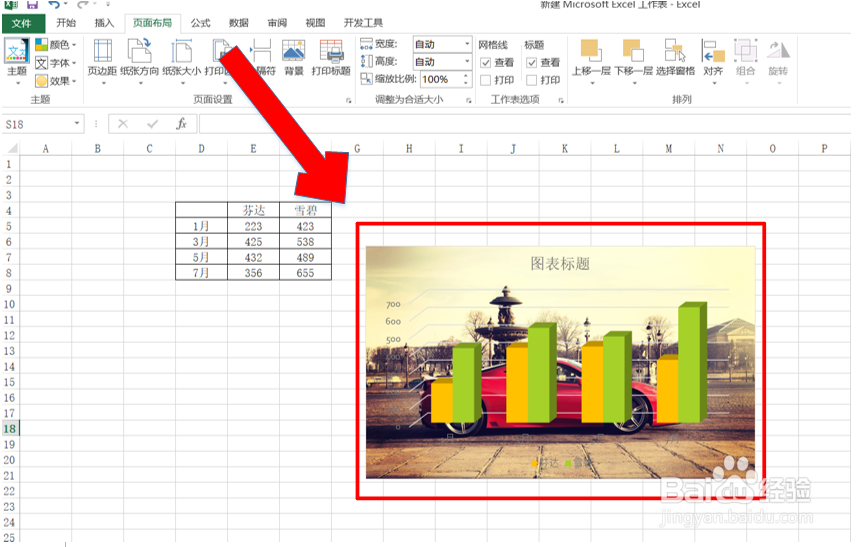 Excel中怎么把矩形图表的四个角变成圆角?