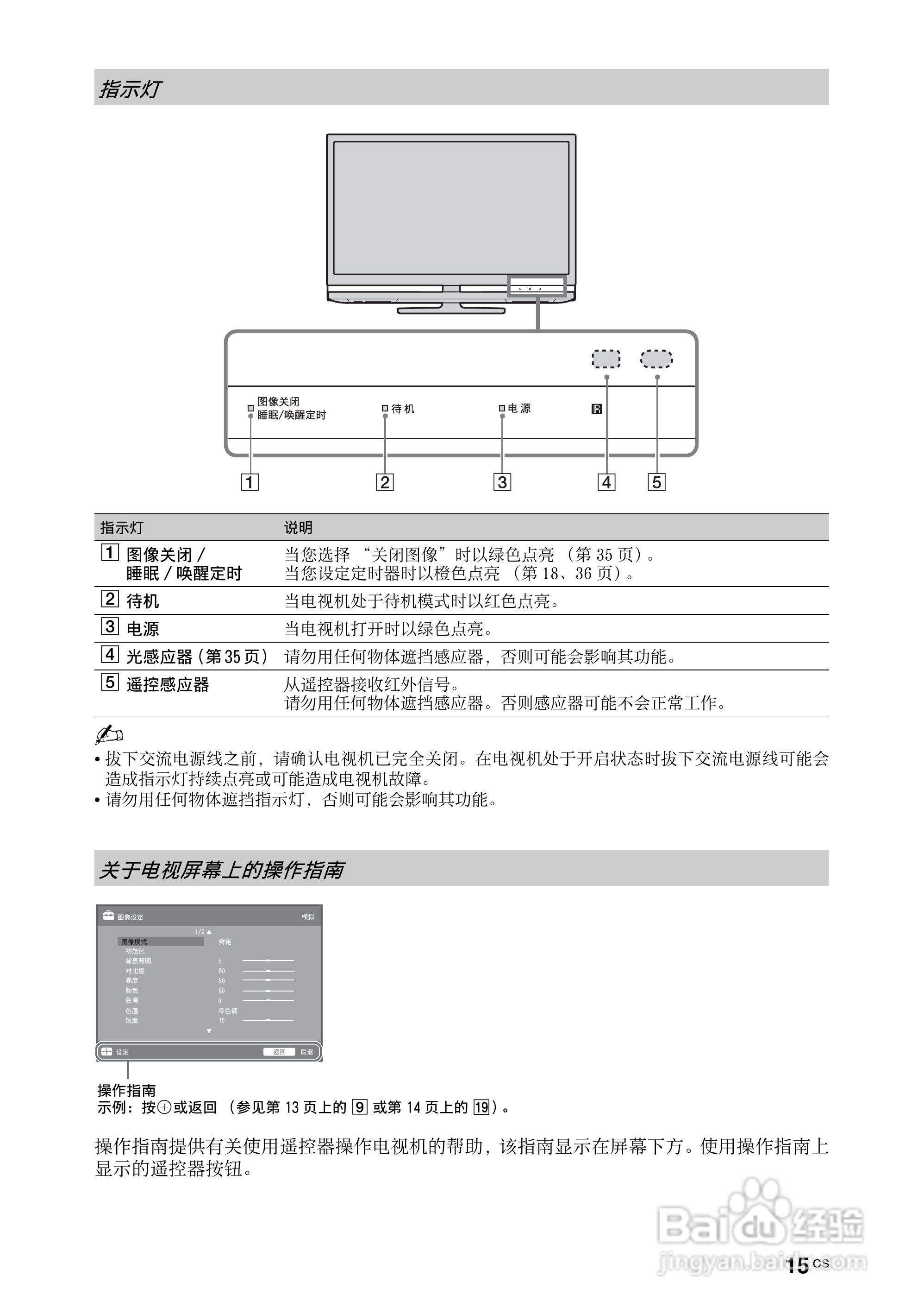 sony电视机说明书图片