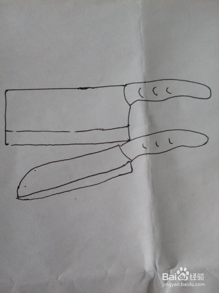 简笔简单画一下菜刀