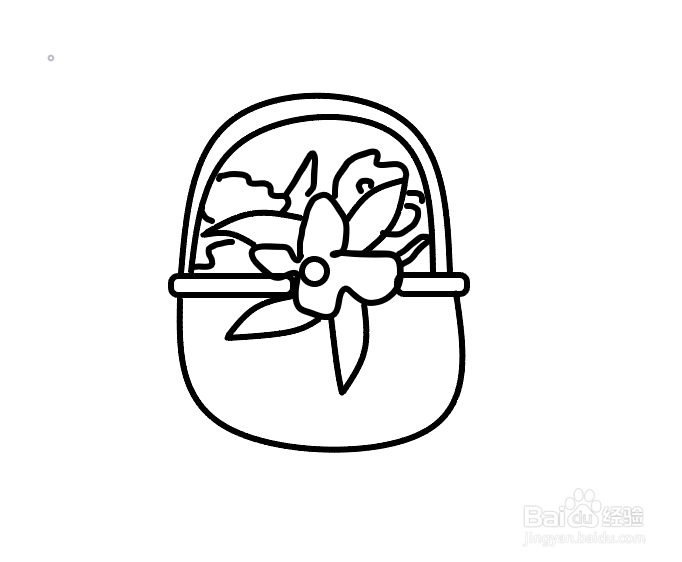简笔画花篮怎么画