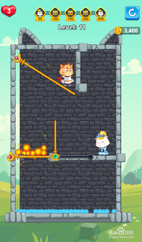 怎样通过Super Kitty Rescue的Level 11?