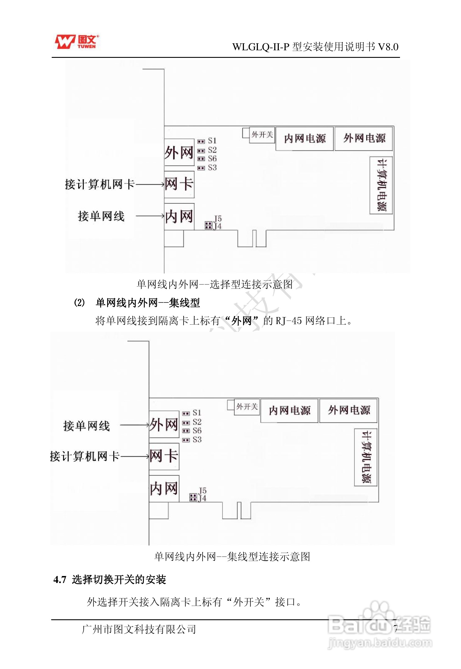图文隔离卡WLGLQ-II-P型说明书