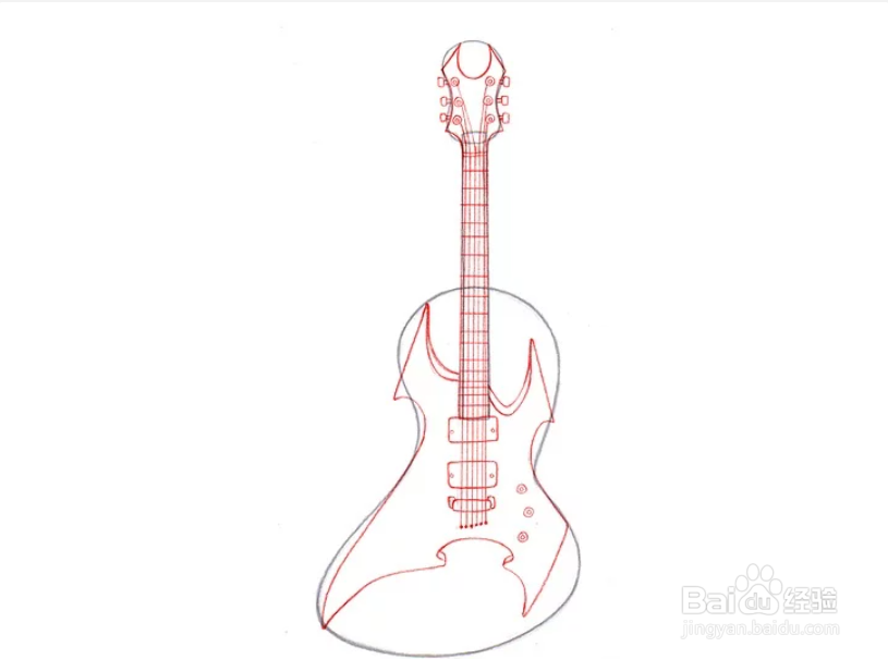 怎么画吉他简笔画3