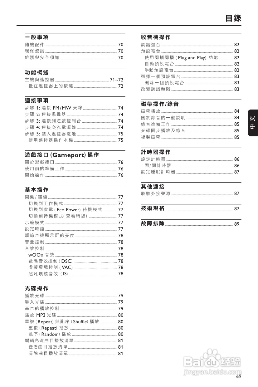 飞利浦 FWM730音响使用说明:[1]