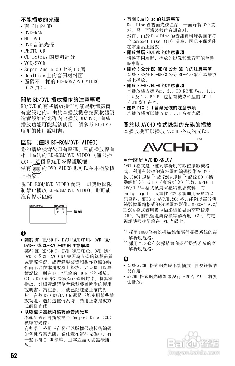 SONY BDP-S765 DVD播放器使用说明书:[4]