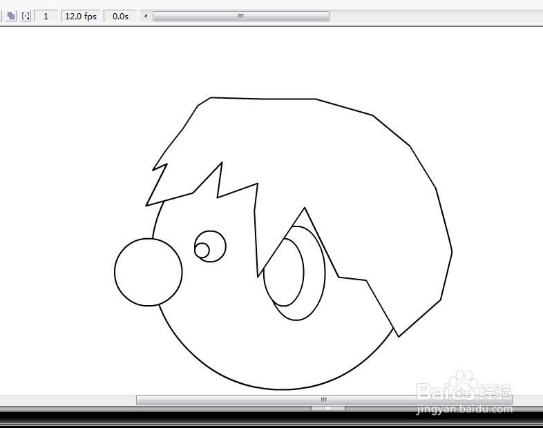 flash绘制扁平人物侧面头部