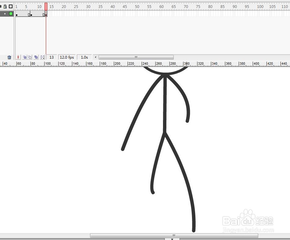 flash制作一个火柴人正面走路的动作教程