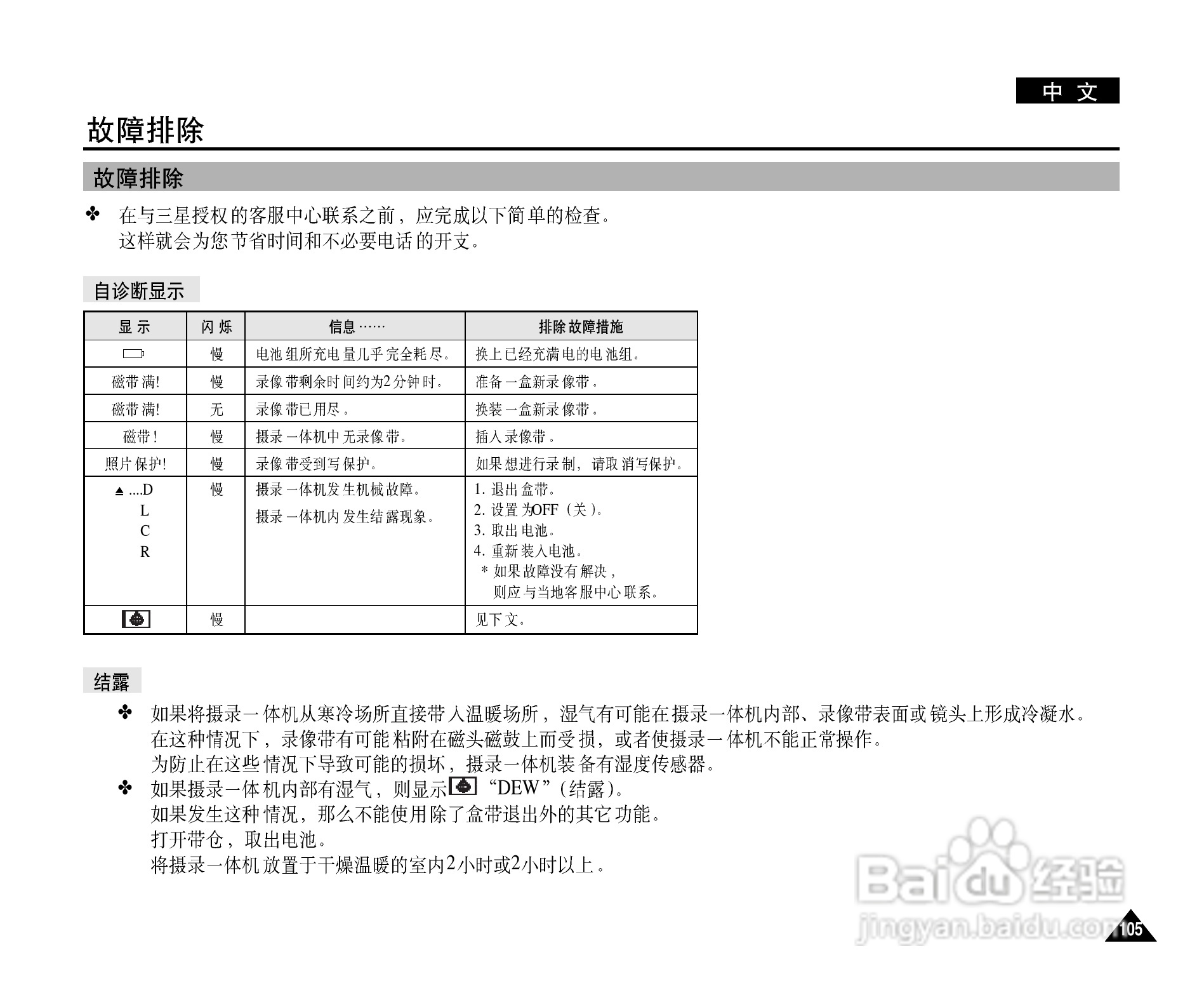 三星VP-D107(i)数字摄录一体机用户说明书:[11]