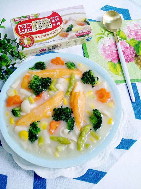 奶香芦笋雪蟹柳烩饭