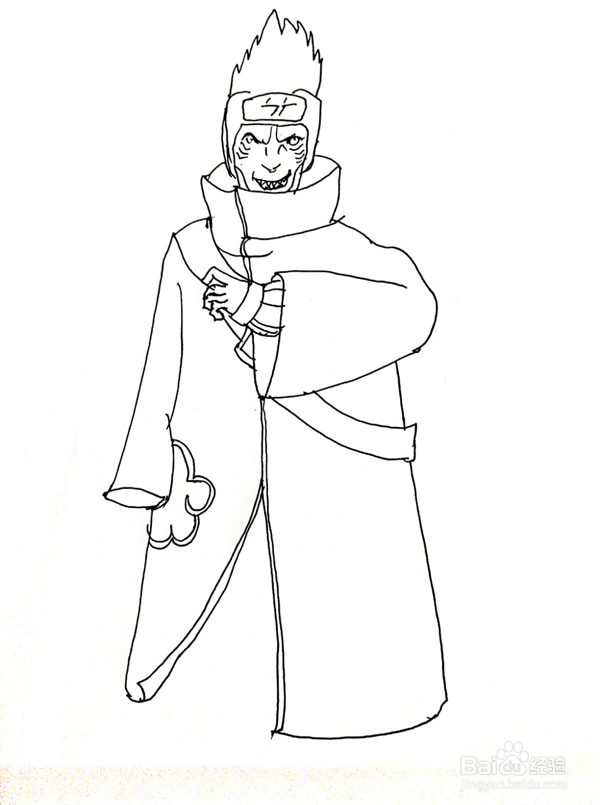 《火影忍者》系列之干柿鬼鲛简笔画