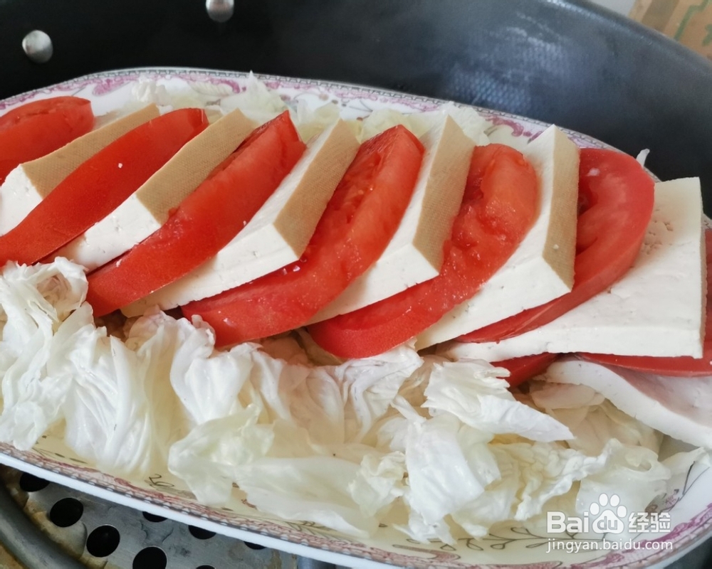 新手简单做菇菇酱茄汁蒸豆腐