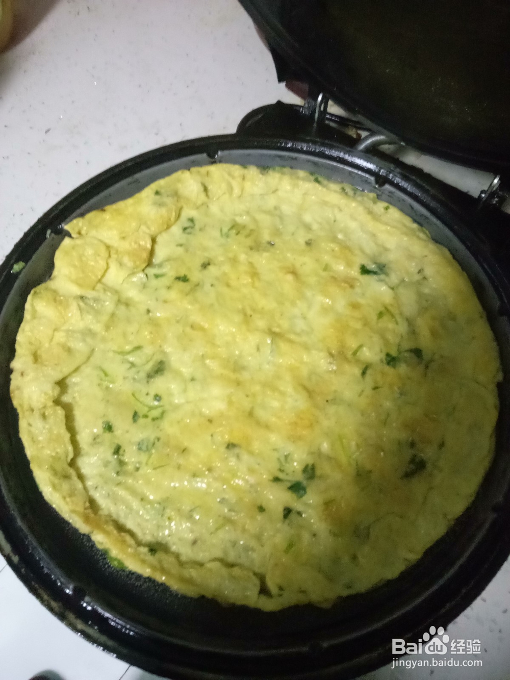 香菜金针菇鸡蛋饼