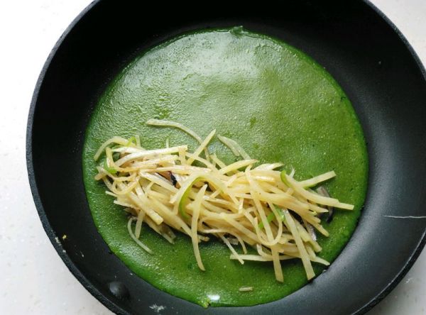 土豆丝菠菜卷饼