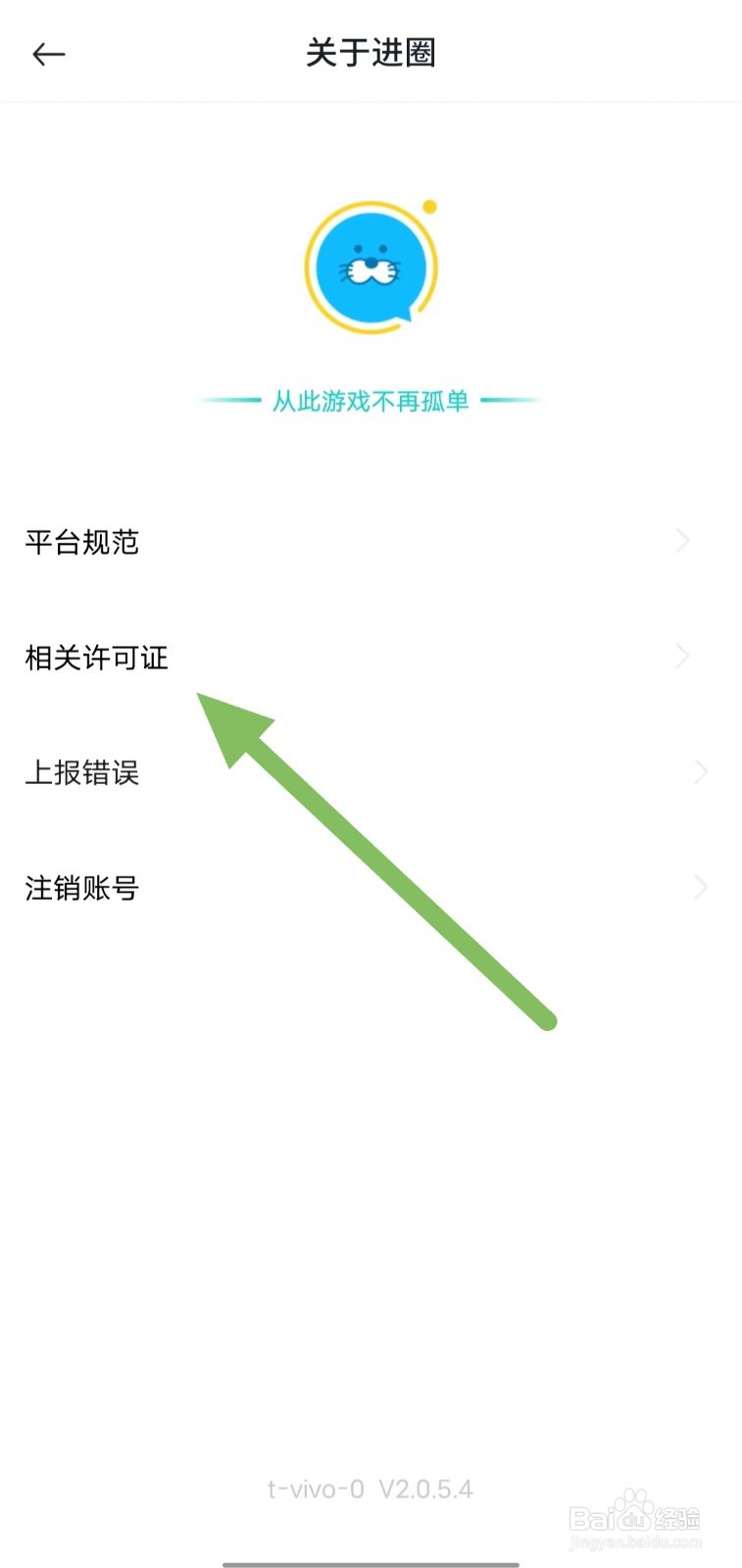 进圈如何查看相关许可证?