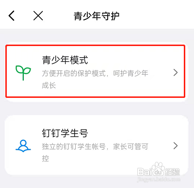 如何设置钉钉青少年守护模式