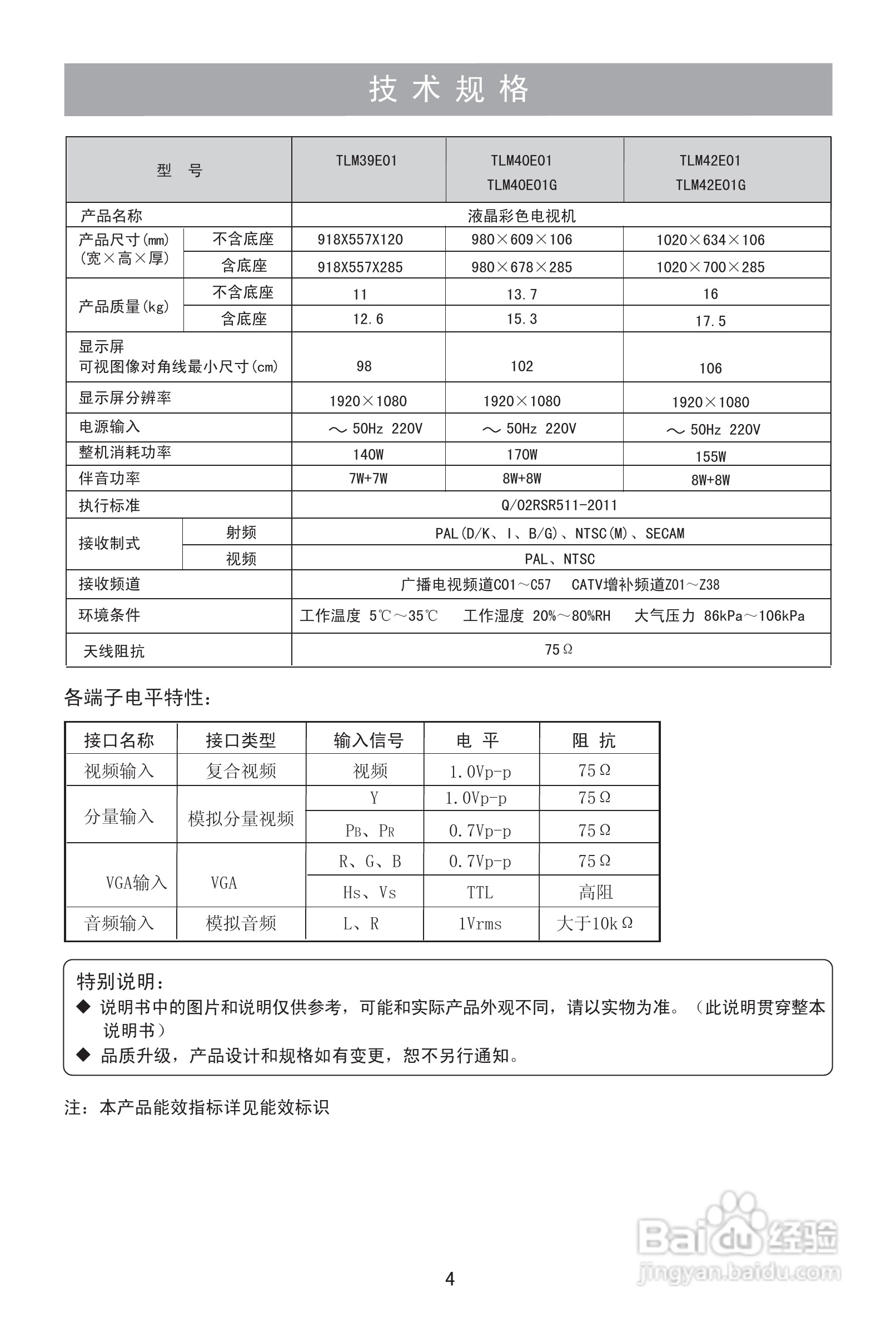 海信TLM39E01液晶彩电使用说明书:[1]