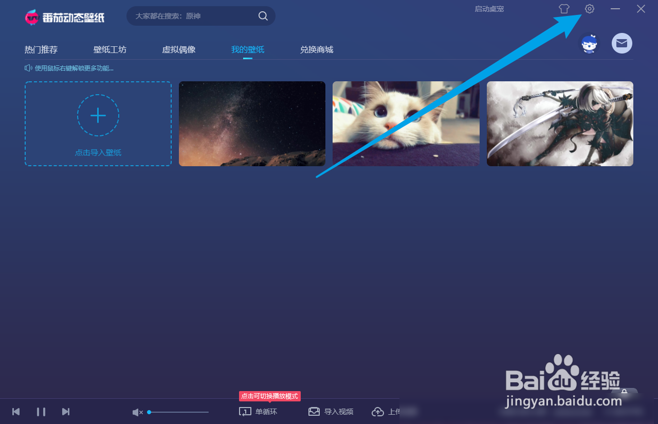 番茄动态壁纸怎么设置其他程序全屏时壁纸静态