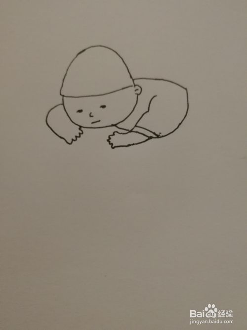 如何画一个趴着玩耍的小宝宝