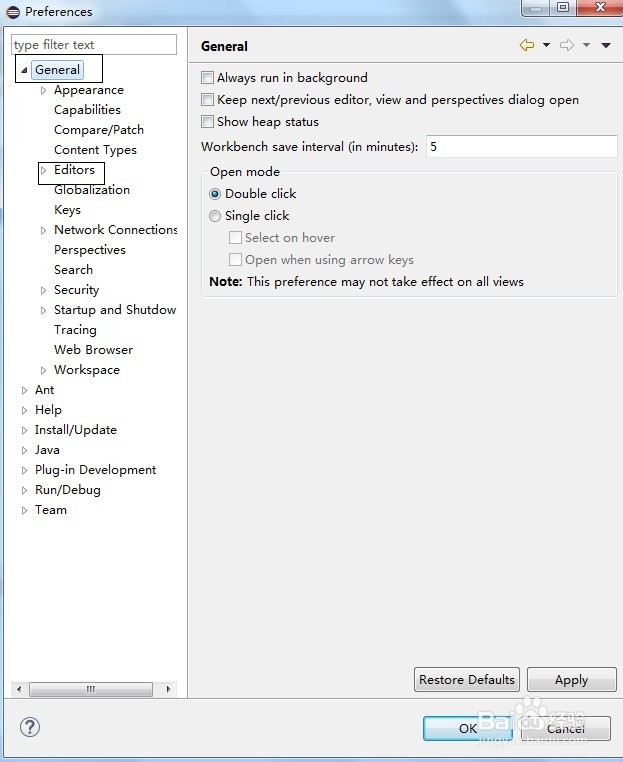 Eclipse中设置背景色