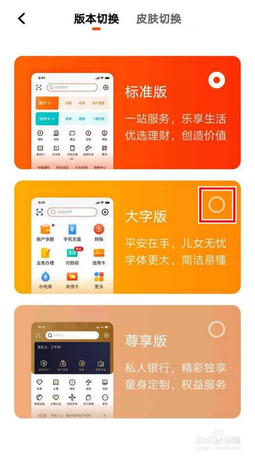 平安口袋银行app怎么切换版本